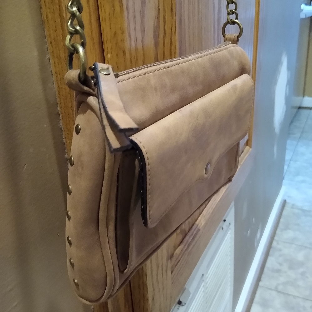 Tan cross body bag